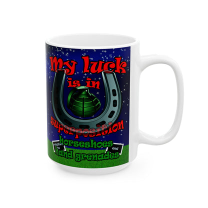 my luck - White Mug ('snoops' background)