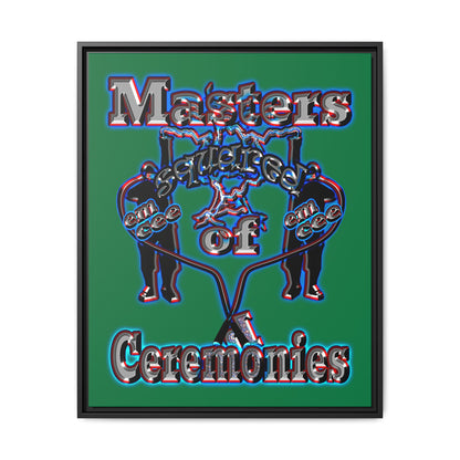 em cee squared - framed canvas art (dark green)