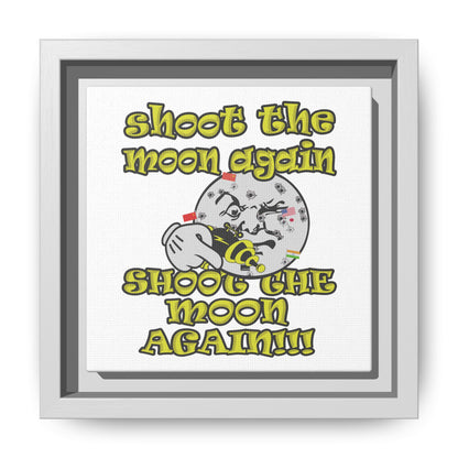 shoot the moon again - framed canvas art (white)