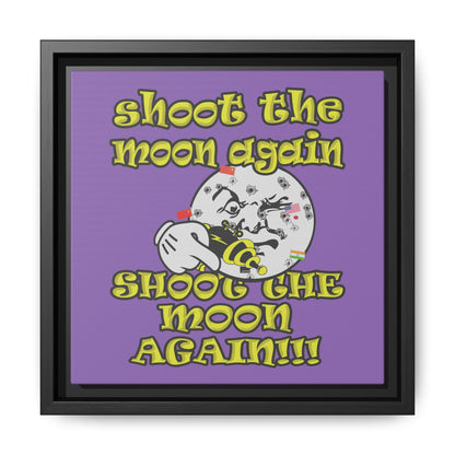 shoot the moon again - framed canvas art (light purple)