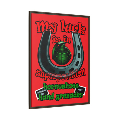 my luck - framed canvas art (red)