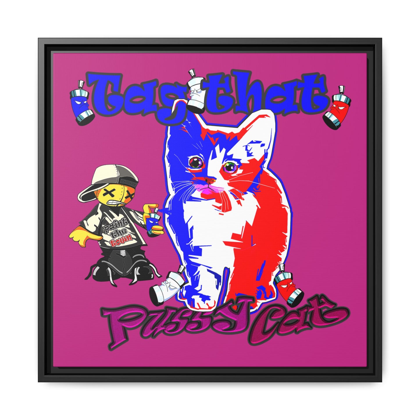 tag that - framed canvas art (pink)