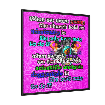 doggystyle - framed canvas art (pink swirl)