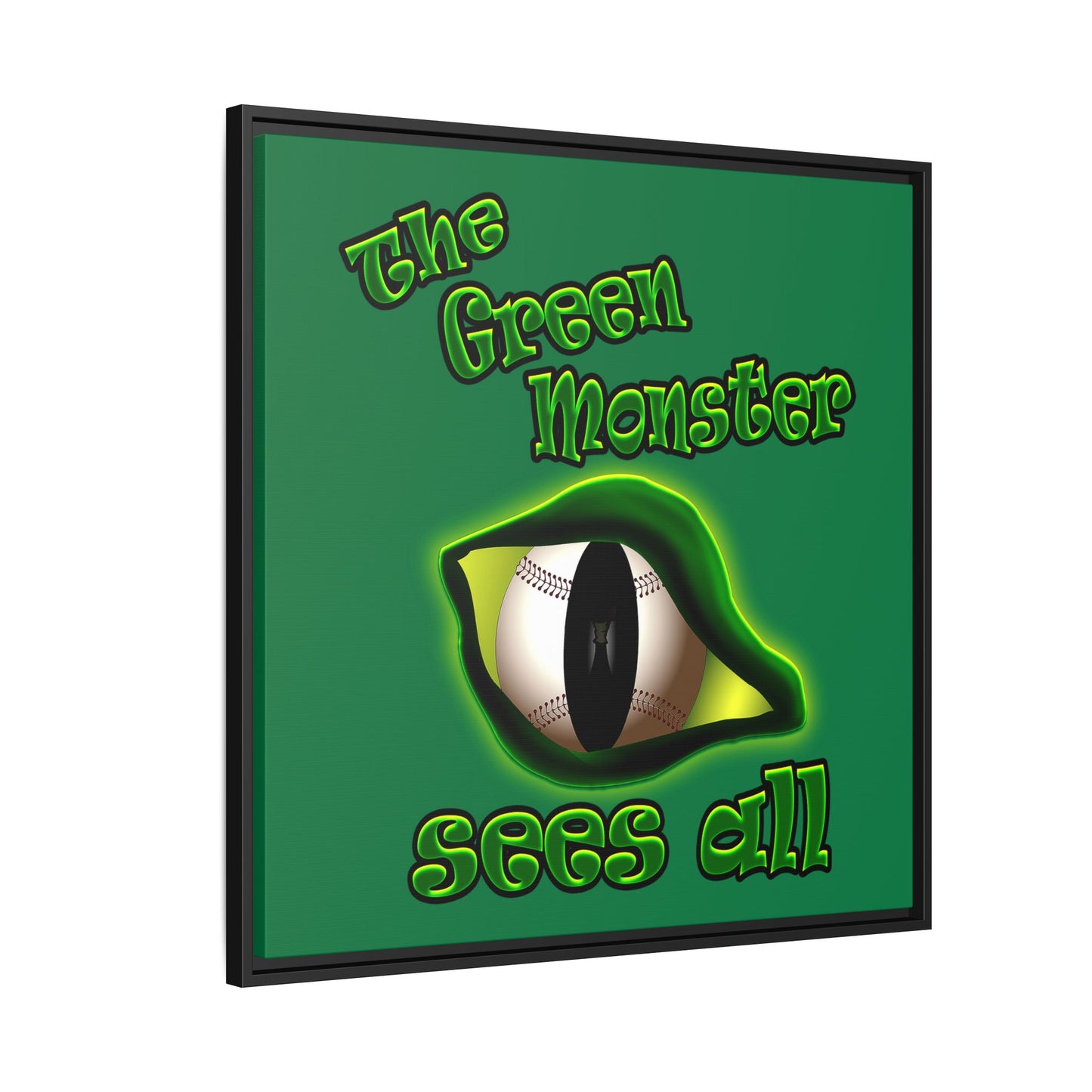 green monster - framed canvas art (dark green)