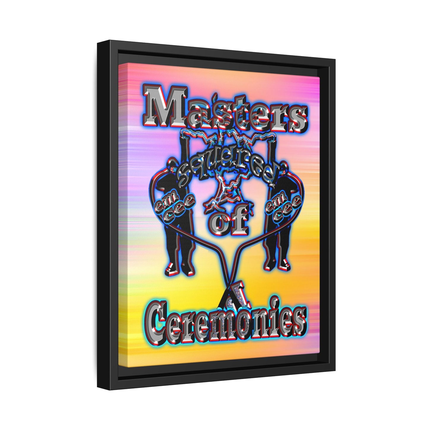 em cee squared - framed canvas art (color blur)