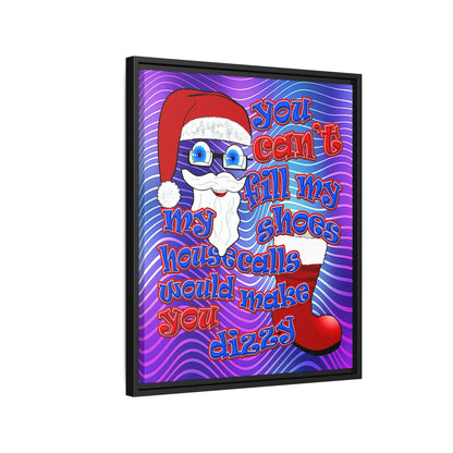 santa's shoes - framed canvas art (purple wave)