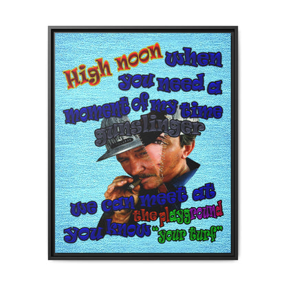 high noon - framed canvas art (faded blue)