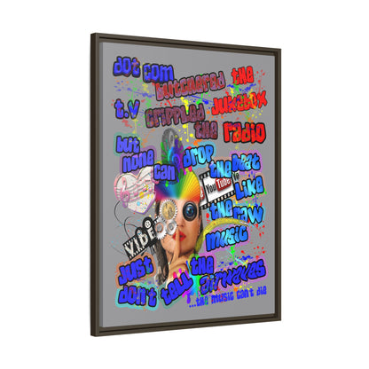 drop the beat - framed canvas art (grey)