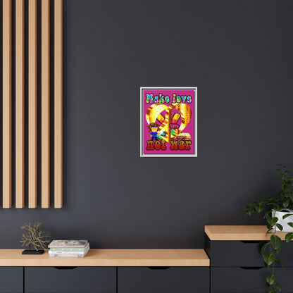 love peace - framed canvas art (pink)