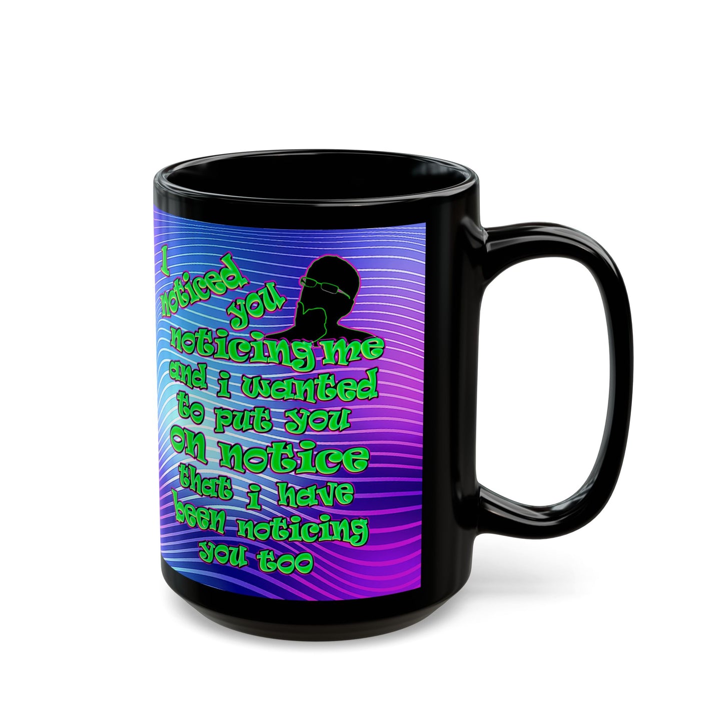 noticed you noticing - Black Mug (purple wave)