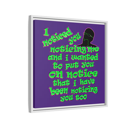 noticed you noticing - framed canvas art (purple)