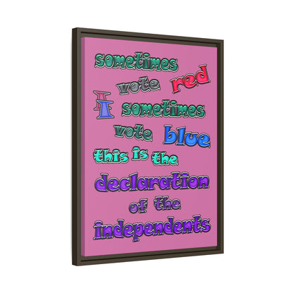declaration of the independents - framed canvas art (light pink)