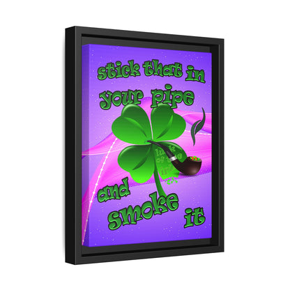 stick that in your pipe and smoke it - framed canvas art (purple-pink wave)