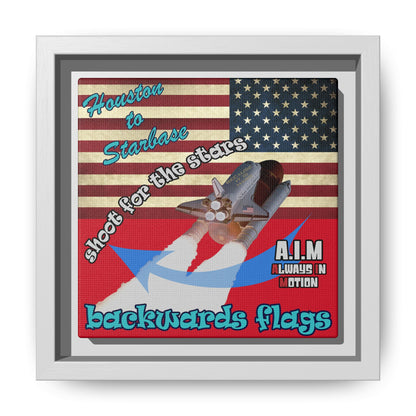 shoot for the stars - framed canvas art (dark red)