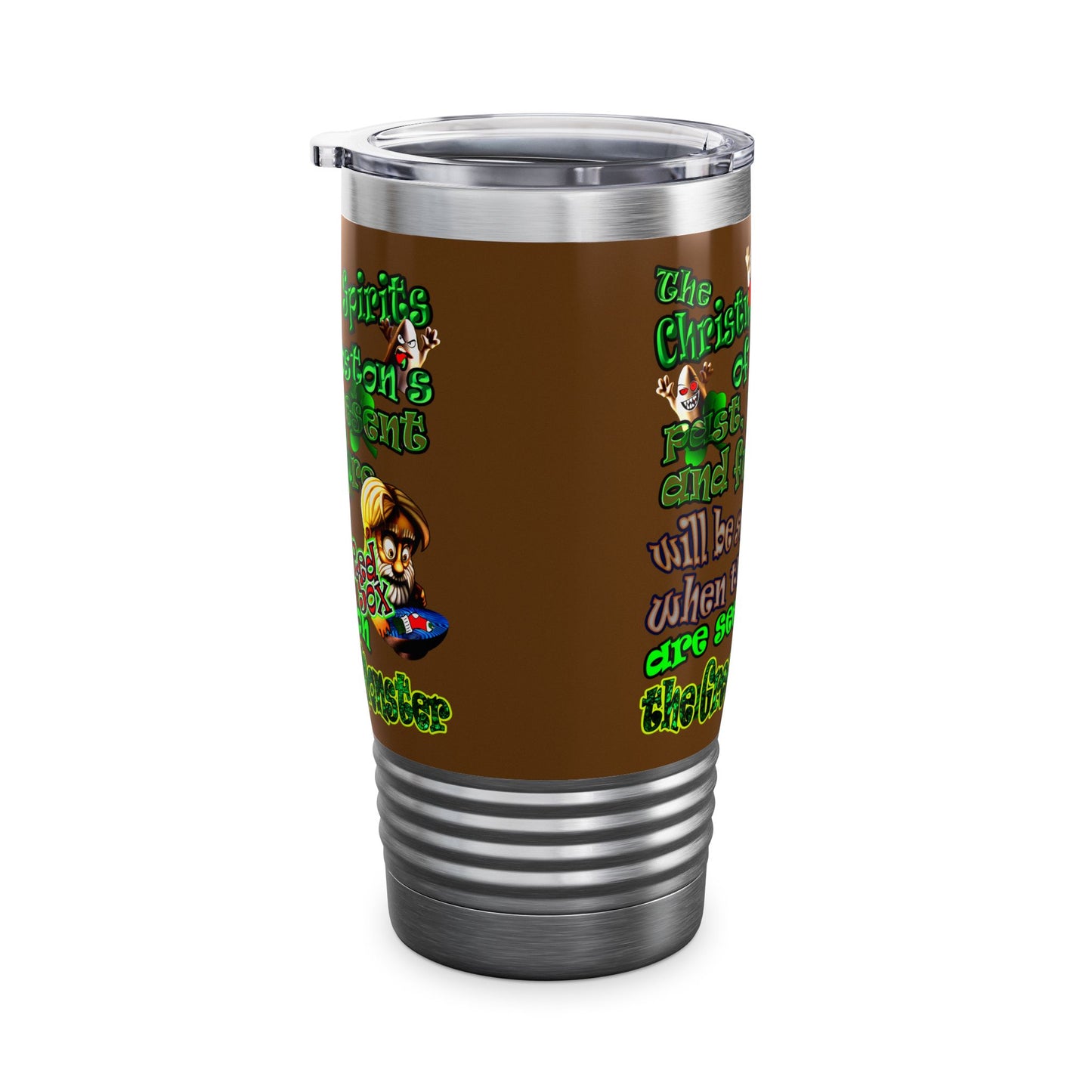 christmas spirits of boston - Ringneck Tumbler, 20oz (brown)