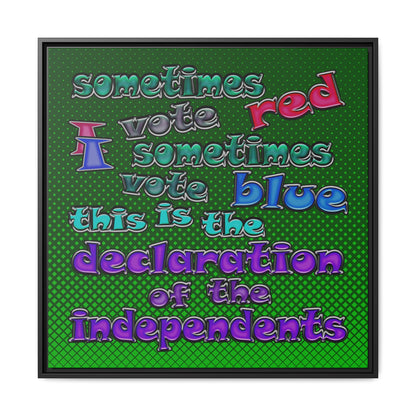 declaration of the independents - framed canvas art (logo green)