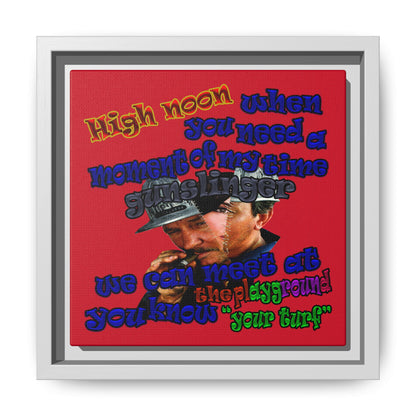 high noon - framed canvas art (dark red)