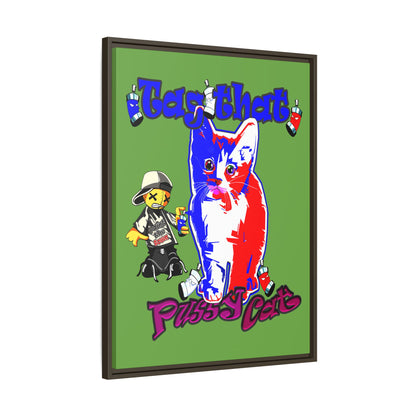 tag that - framed canvas art (green)