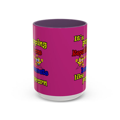 popping like popcorn - Accent Mug (pink)