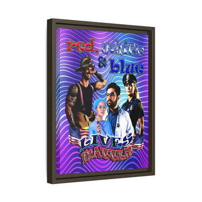 rw&b lives matter - framed canvas art (purple wave)