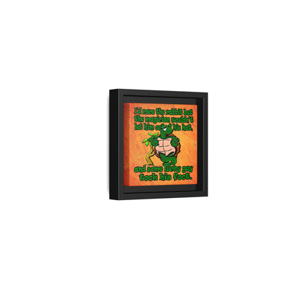 turtle race - framed canvas art (burnt orange)