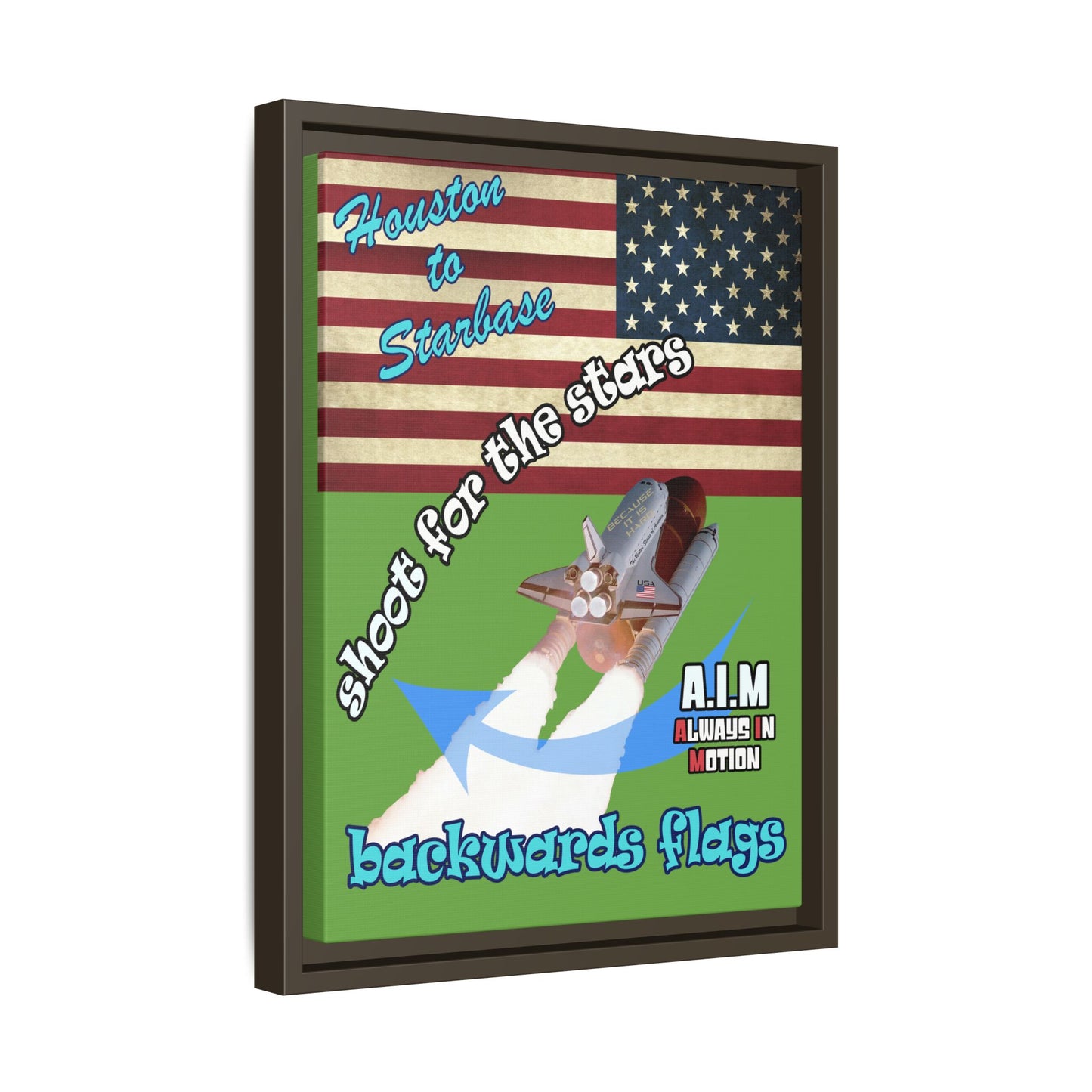 shoot for the stars - framed canvas art (green)