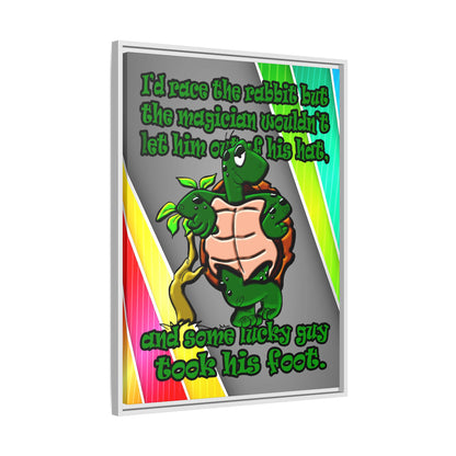 turtle race - framed canvas art (rainbow split)
