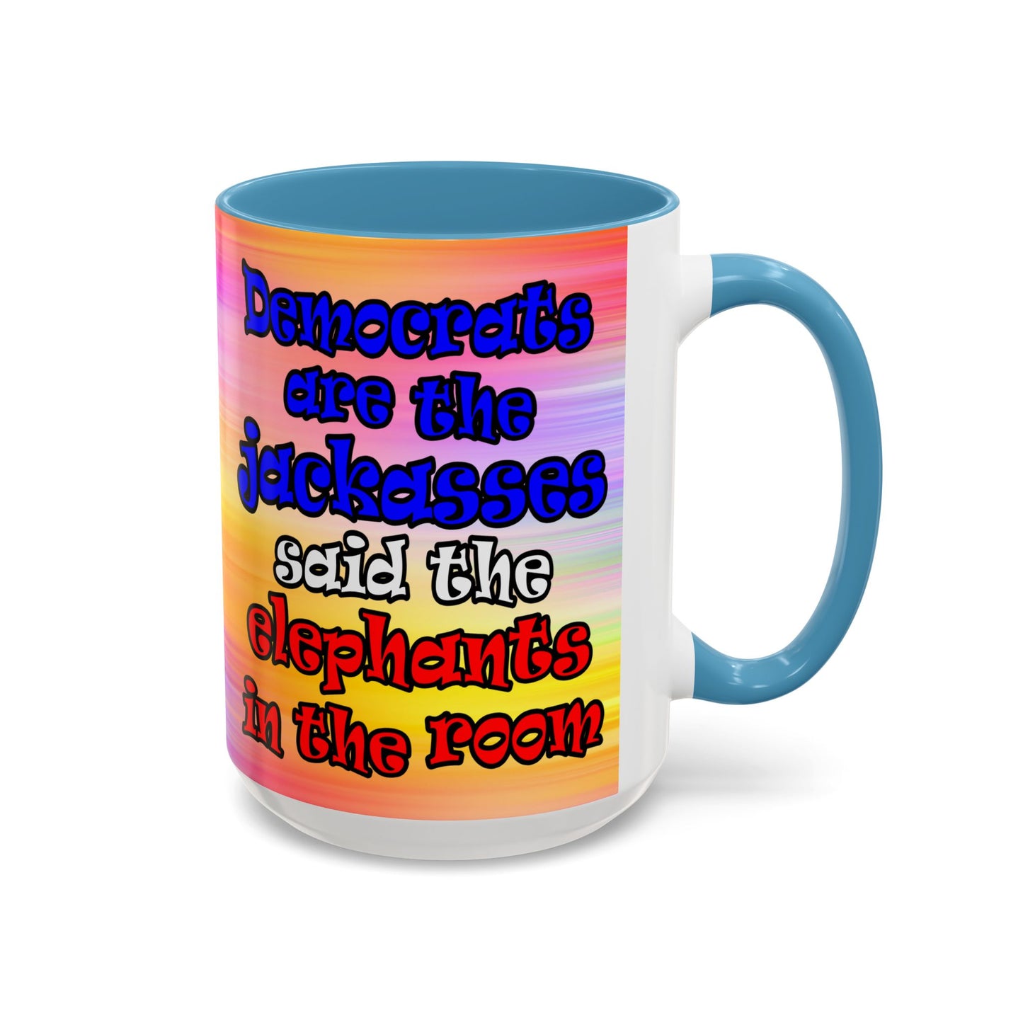 donkeys and elephants - Accent Mug (color blur)