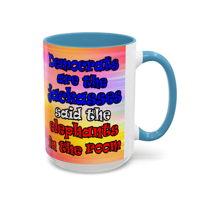 donkeys and elephants - Accent Mug (color blur)