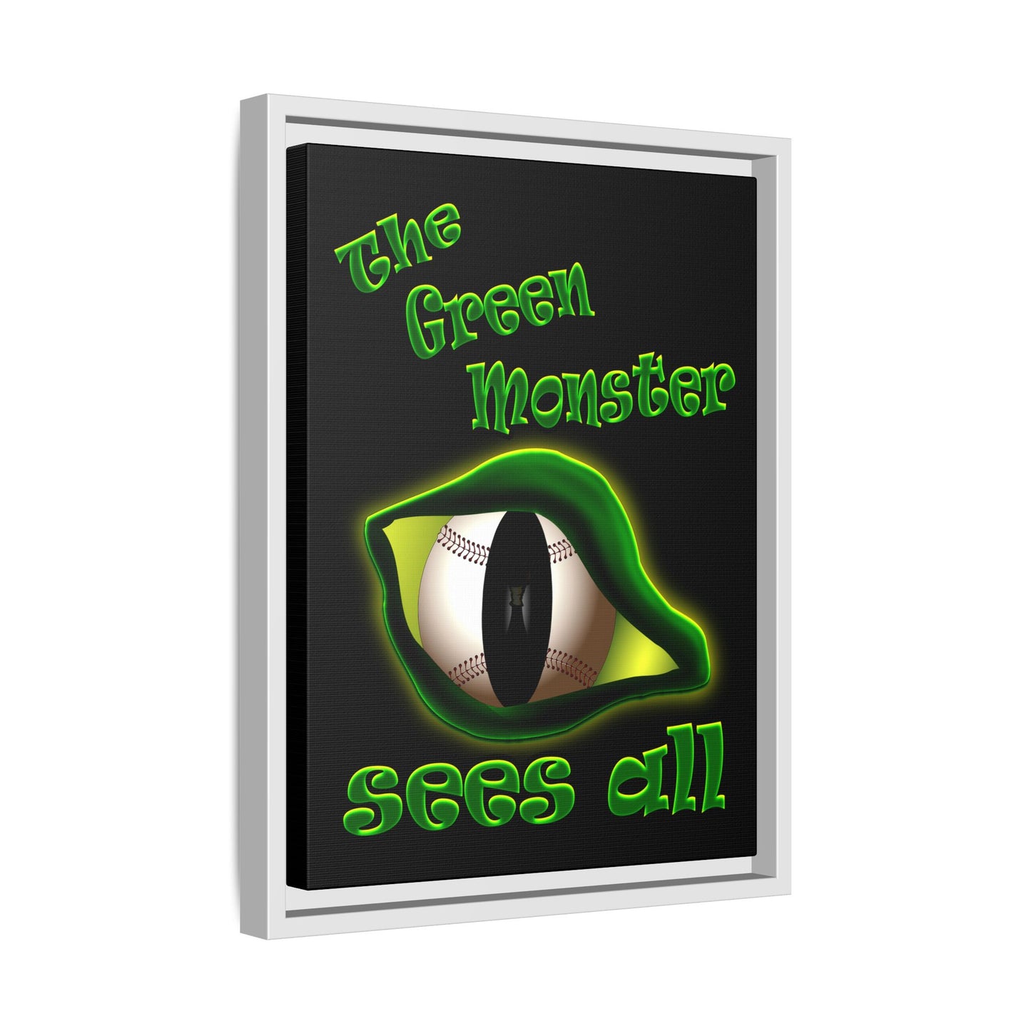 green monster - framed canvas art (black)