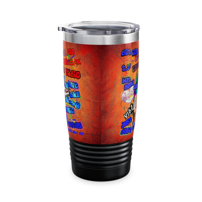 drop the beat - Ringneck Tumbler, 20oz  (burnt orange)