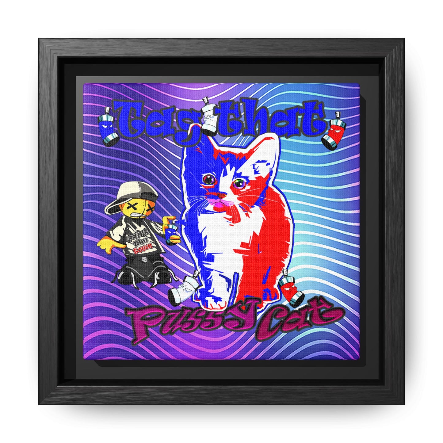 tag that - framed canvas art (purple wave)
