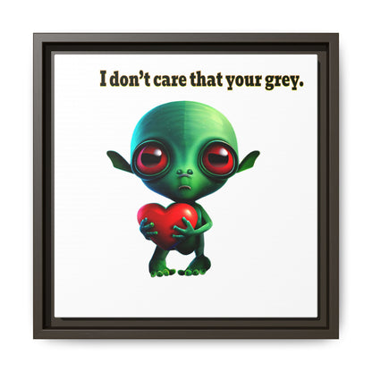 I don't care that your grey - framed canvas art (white)