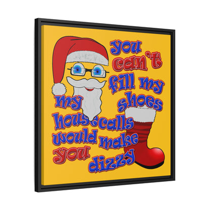 santa's shoes - framed canvas art (yellow)