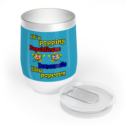 popping like popcorn - Chill Wine Tumbler (turquoise)