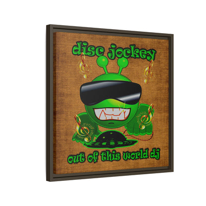 disc jockey - framed canvas art (brown papyrus)