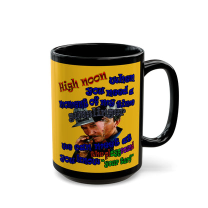 high noon - Black Mug (yellow)