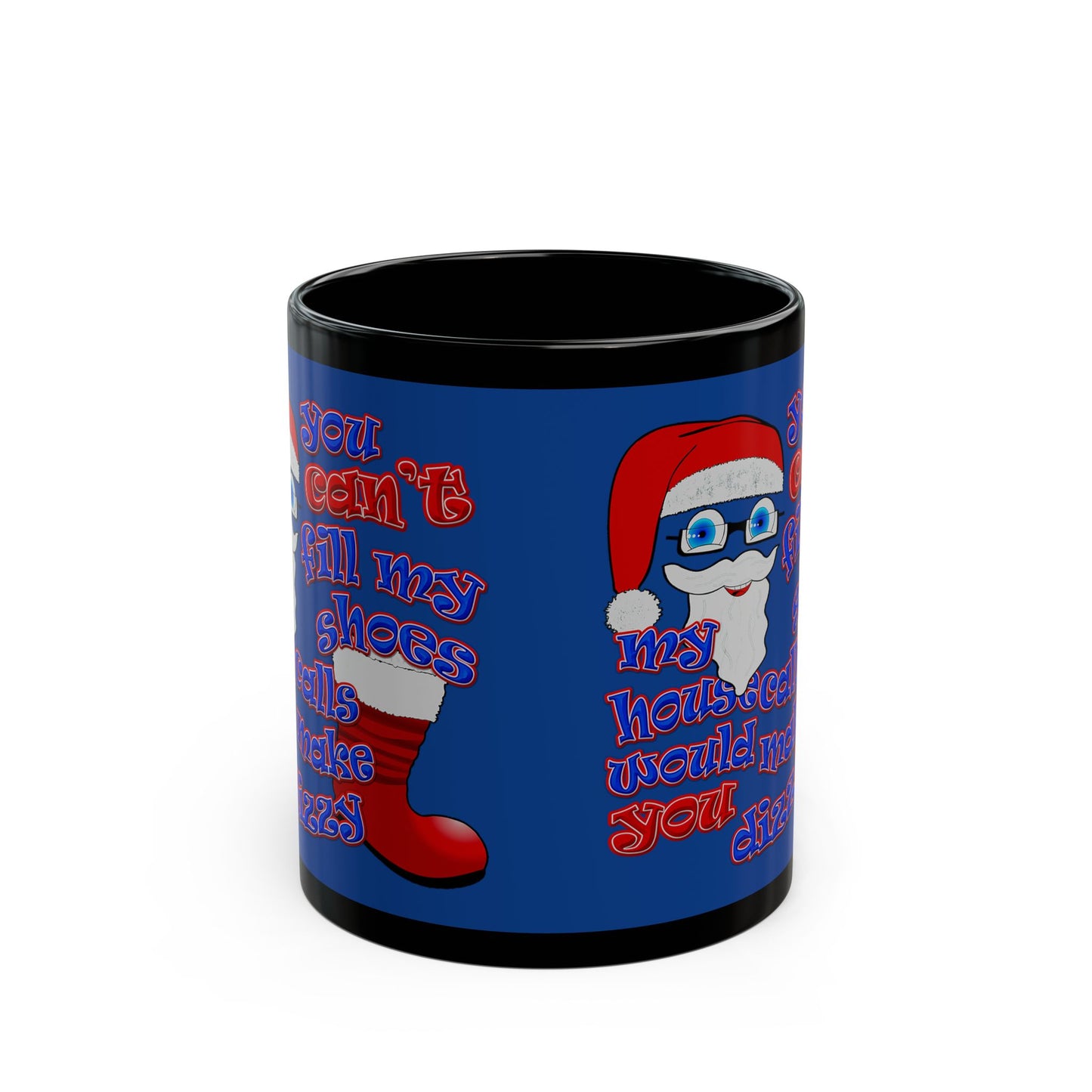 santa's shoes - Black Mug (dark blue)
