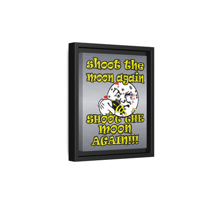 shoot the moon again - framed canvas art (brushed nickel)