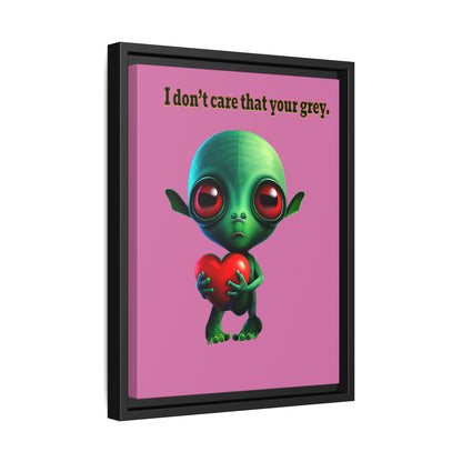 I don't care that your grey - framed canvas art (light pink)