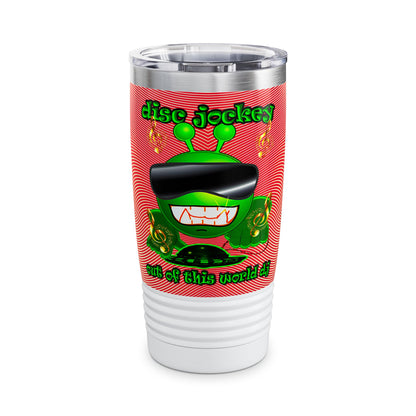 disc jockey - Ringneck Tumbler, 20oz (yellow-orange wave)