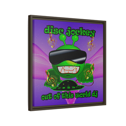 disc jockey - framed canvas art (purple-pink wave)