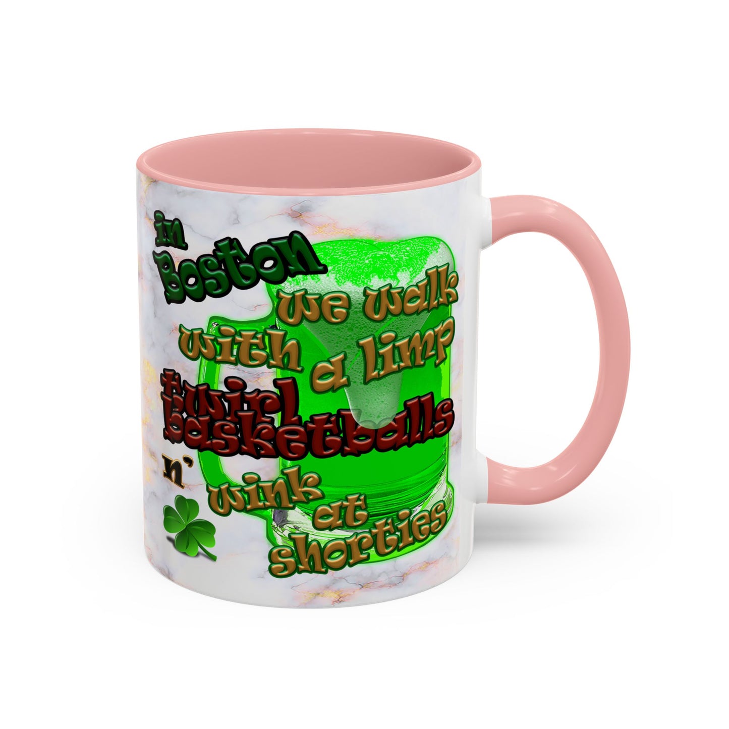 celtics logo - Accent Mug (white marble)