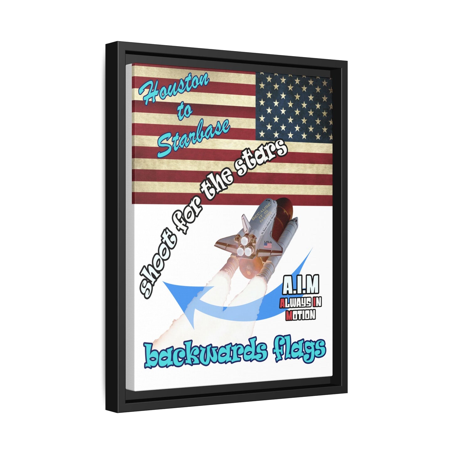 shoot for the stars - framed canvas art (white)