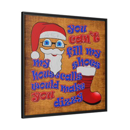 santa's shoes - framed canvas art (brown papyrus)