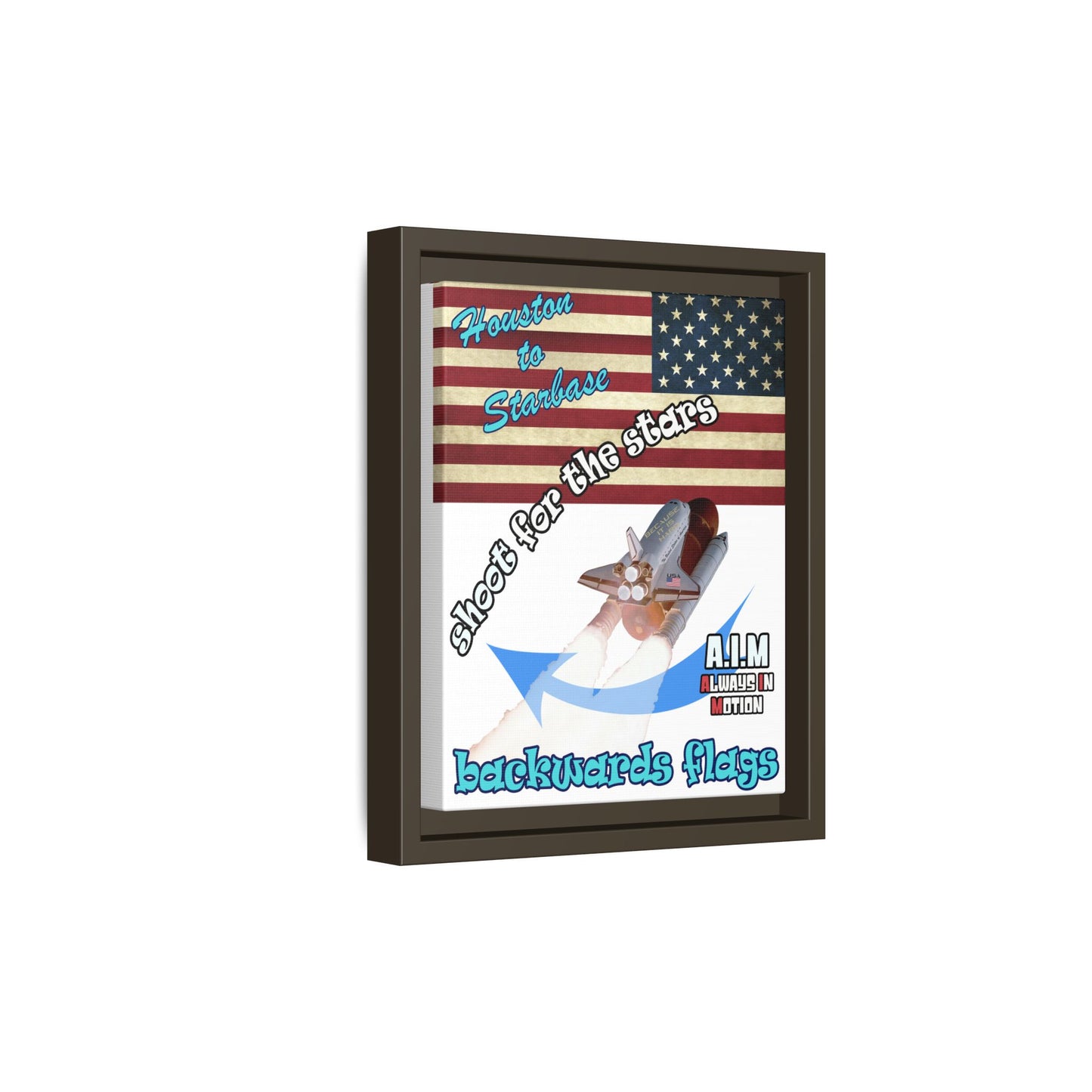 shoot for the stars - framed canvas art (white)