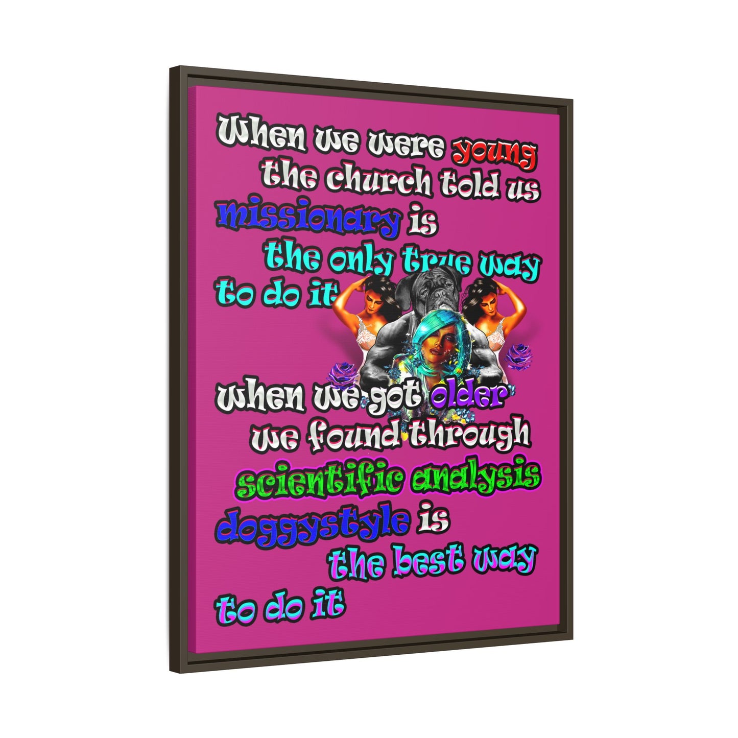 doggystyle - framed canvas art (pink)