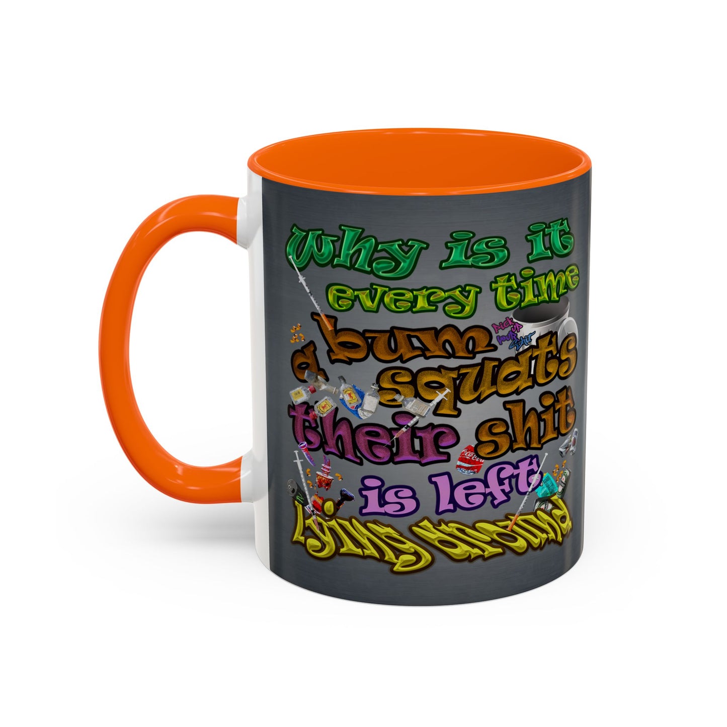 the bum's shit - Accent Mug (grey-light grey)