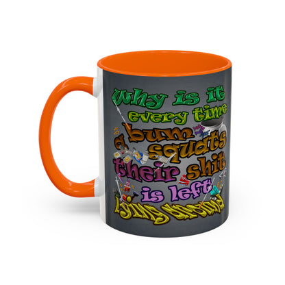 the bum's shit - Accent Mug (grey-light grey)