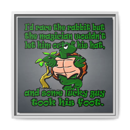 turtle race - framed canvas art (grey-light grey)